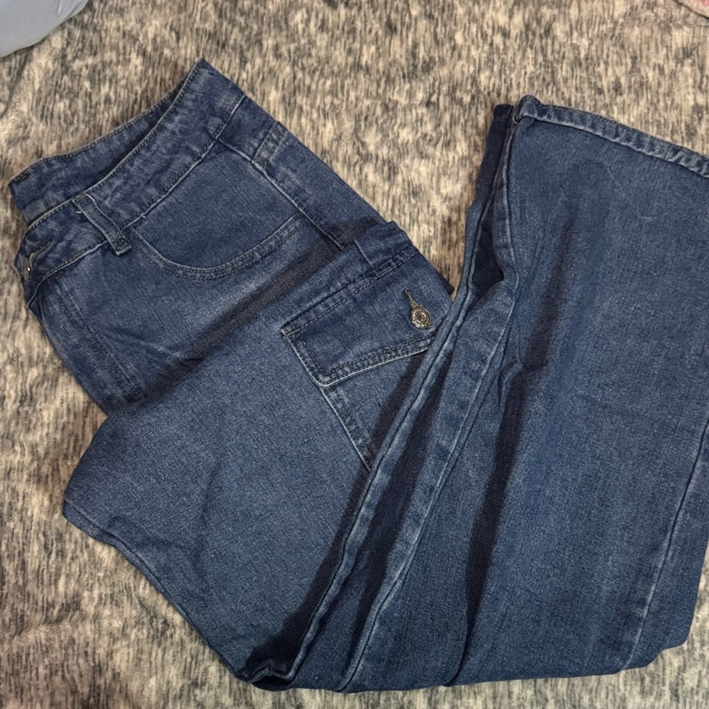 Denim Cargo Pants